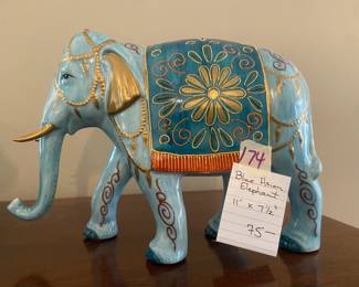 #174 Blue Asian Elephant - 11x7.5" $75.00