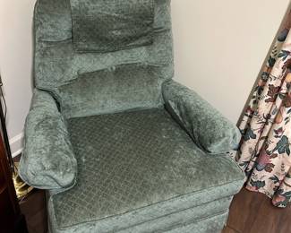 #8 teal fabric recliner rocker $75.00