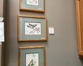 #194 side of 3 prints Maryrose Wampler butterfly print $36.00