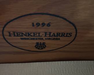 #28 Henkel Harris 1996 marble top 4 drawer chest 46x23x34 $2,000.00