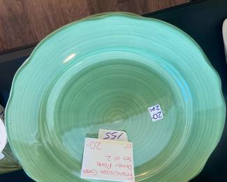 #155 Franciscan Green Dinner Plate - set of 2 12" $20.00