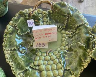 #153 Caldas Majolica Console Tray #498 Portugal $20.00