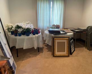 Tables and chairs for parties and lots of candles