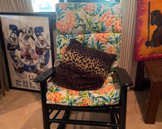 Hampton Bay rocker and cushions . Looks brand new