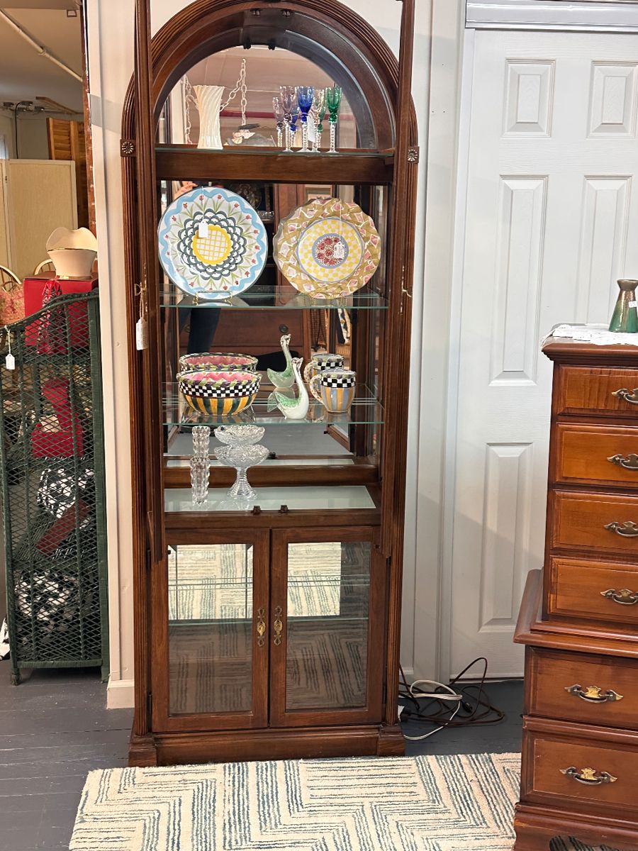 Vintage Arched Glass Cabinet