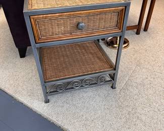 Vintage Pier 1 End Table Night Stand - Wicker