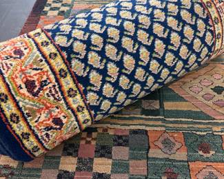 Indo Serreband Indian oriental 100% will vintage runner rug, area rug