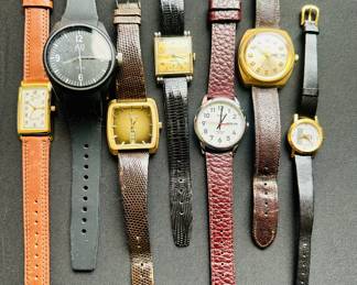Watch assortment including Timex, Swatch, Skagen, Hamilton Geneve