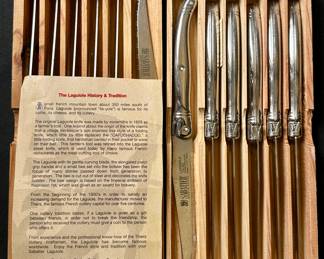 Two sets of Sabatier steak knives