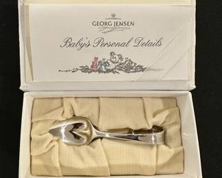 Georg Jensen sterling silver baby spoon. New In Box