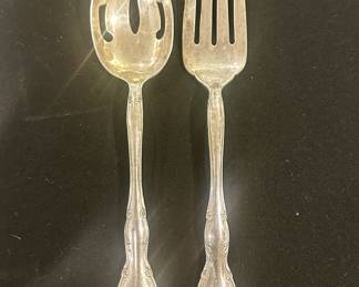 Gorham Sterling slotted spoon and serving fork