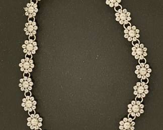 Sterling Silver (made in Mexico) Sunflower necklace