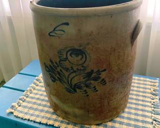 Antique salt glaze crock