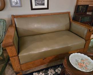 Antique Psychiatrist couch with fold down arms