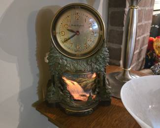 Beautiful clock with waterfall