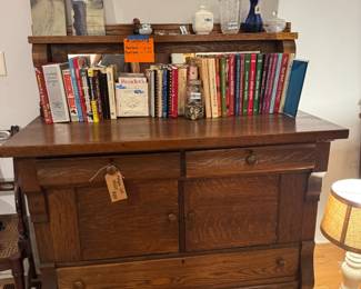 antique oak buffet cookbooks