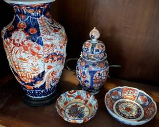 Sampling of the large collection of Japanese Imari ware.