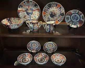 Sampling of the large collection of Japanese Imari ware.