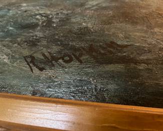 Signature on Robert Hopkin seascape oil.