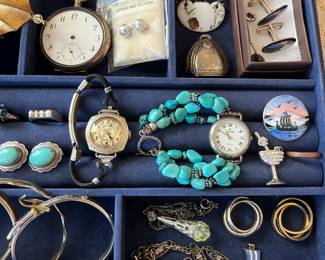 Interesting selection of sterling jewelry, watches, and more.