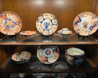 Sampling of the large collection of Japanese Imari ware.