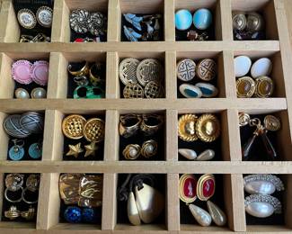 Large selection of jewelry, including much vintage and designer.