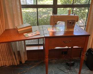 SEARS VINTAGE FOLD OUT SEWING MACHINE, WORKING