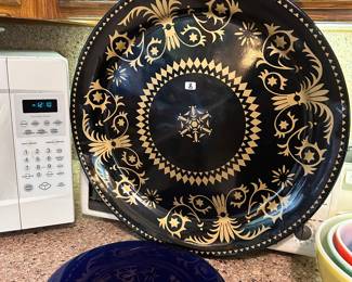 LARGE FOLK ART METAL TRAY