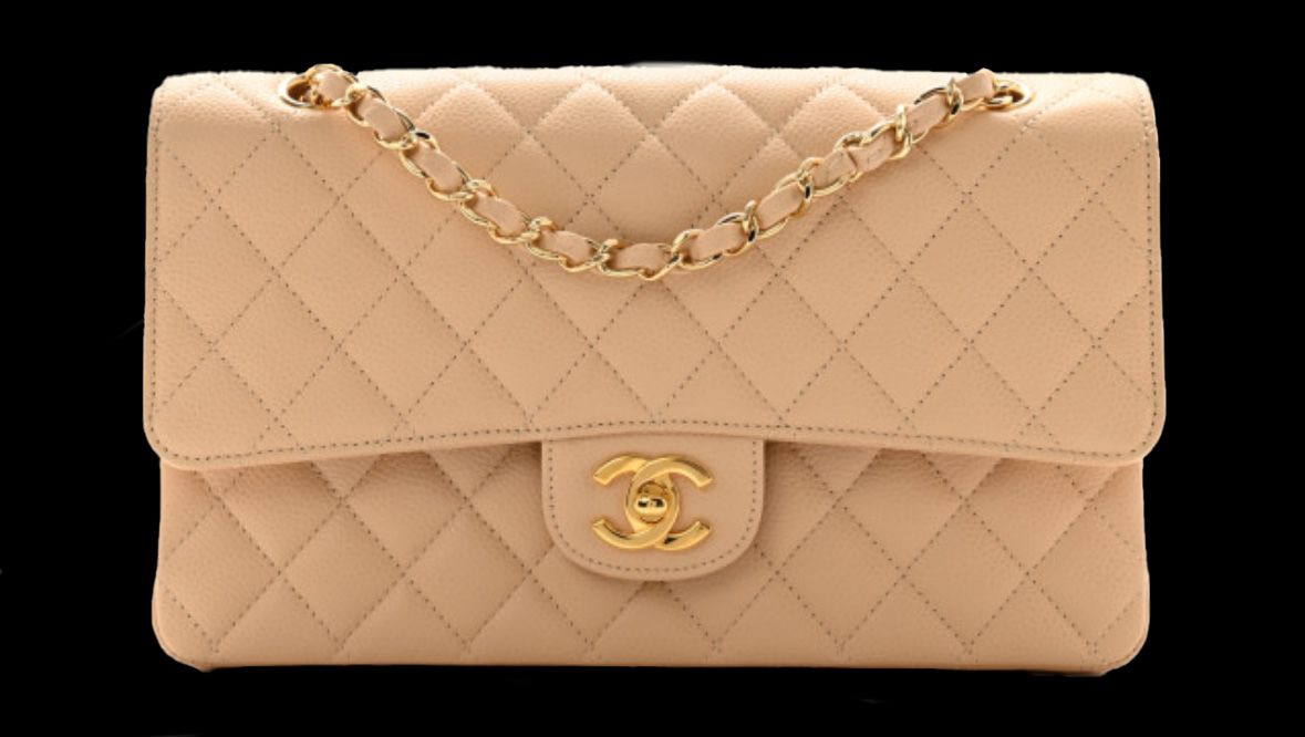 Chanel Quilted Caviar Double Flap Handbag