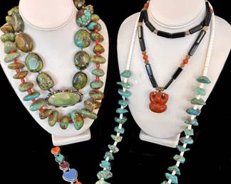 Native American Sterling Silver & Stone Jewelry Pieces