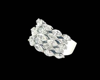 White Gold & Diamond Ring Side view