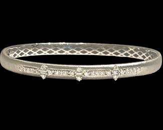 White Gold & Diamond Bangle Bracelet