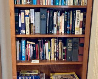 Large Selection of Books and Wood Book Cases.
