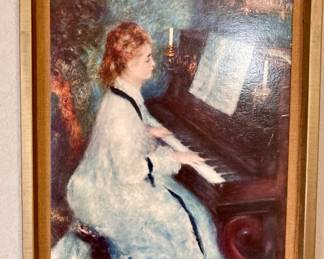 Pierre-Auguste RENOIR "WOMAN AT PIANO" Framed