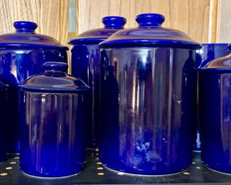 Vintage Cobalt Blue Canister Set.