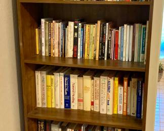 Large Selection of Books and Wood Book Cases.