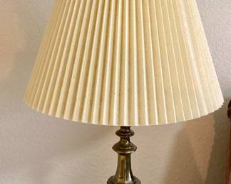Vintage Brass Finish Table Lamps. 2 Available.