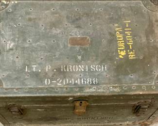 Vintage Doehler Military Footlocker 1949 Trunk WWII