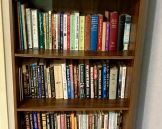 Large Selection of Books and Wood Book Cases.