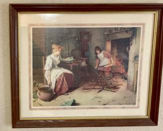 "Fuel For The Fire" 1895 Framed Print by Carlton Alfred Smith.