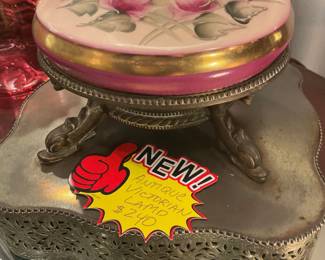 Antique Victorian Table Lamp, height: 33” $96 + tax