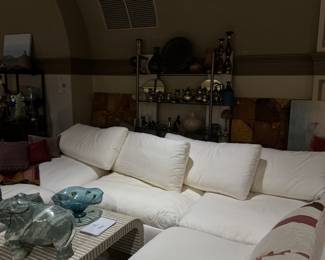 Large Sectional custom with down filled pillows and seat cushions