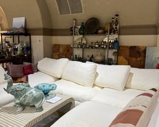 Large Sectional custom with down filled pillows and seat cushions