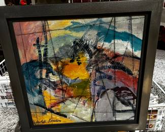 Harold Larsen oil on canvas abstract