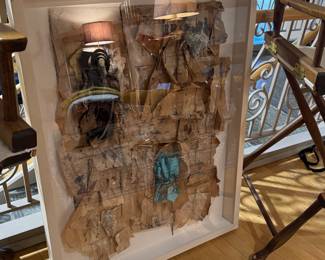 Diane Cooper Multi Media wall art painting shadow box paper textile paint