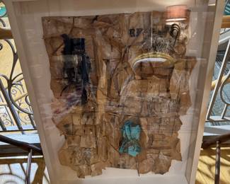 Diane Cooper Multi Media wall art painting shadow box paper textile paint