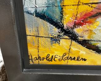 Harold Larsen oil on canvas abstract