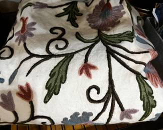 Wool embroidered blanket