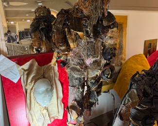 3 Sculptures by Diane Cooper, Mixed Media Textile and Wrought Iron Sculptures Running Man