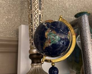 Semi-precious stone inlaid globe